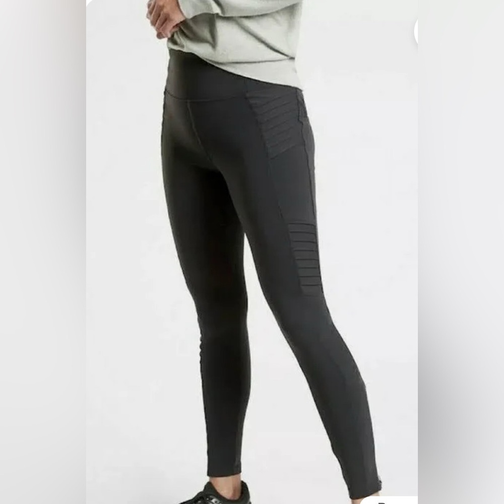 Athleta Black Delancey Moto Tights